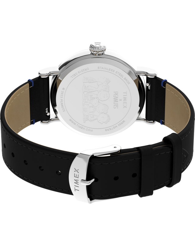 TW2V60300VQ Timex Standard x Peanuts Featuring Snoopy Graduation 40mm Leather Strap Watch back (with strap) image