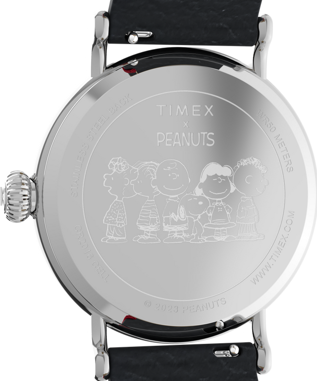 TW2V60500VQ Timex Standard x Peanuts Featuring Snoopy Fireworks 40mm Leather Strap Watch caseback image