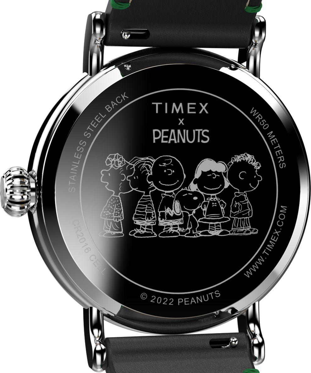 TW2V60700VQ Timex Standard x Peanuts Featuring Snoopy Winter 40mm Leather Strap Watch caseback image