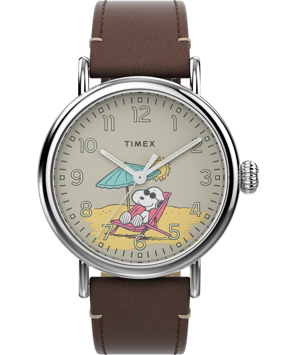 Timex Standard x Peanuts Featuring Snoopy at the Beach 40mm Leather St -  TW2V61200 | Timex CA