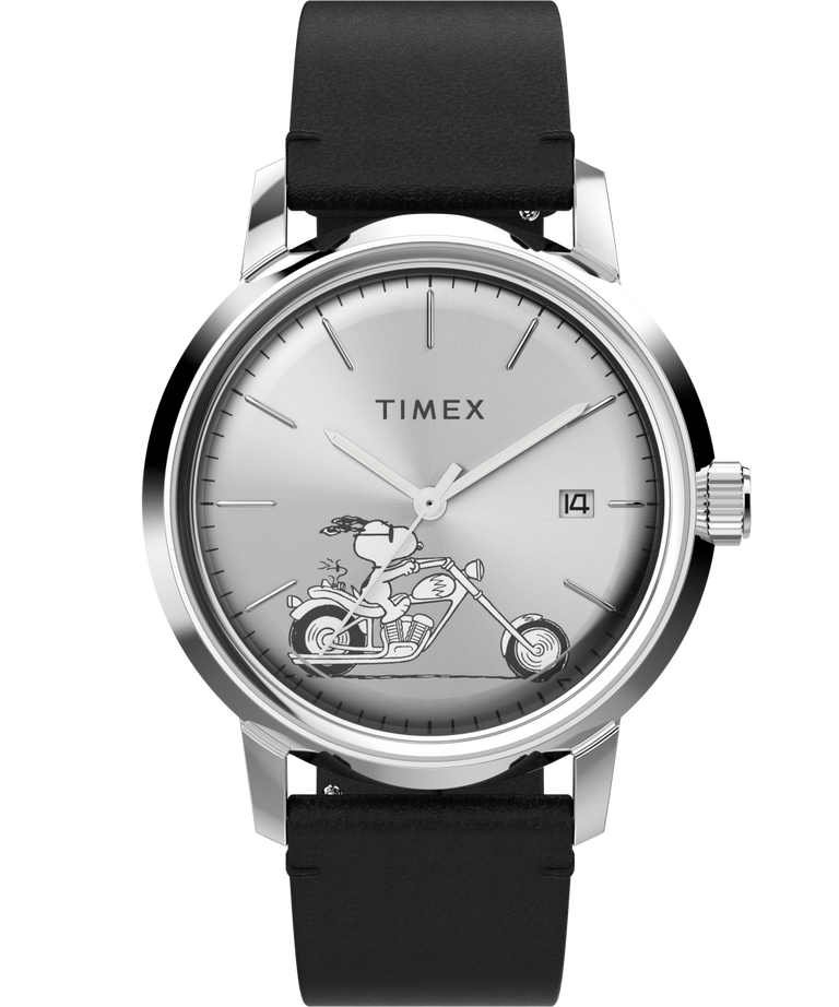 TW2V63100V3 Timex Marlin® Automatic x Snoopy Easy Rider 40mm Leather Strap Watch caseback (with attachment) image