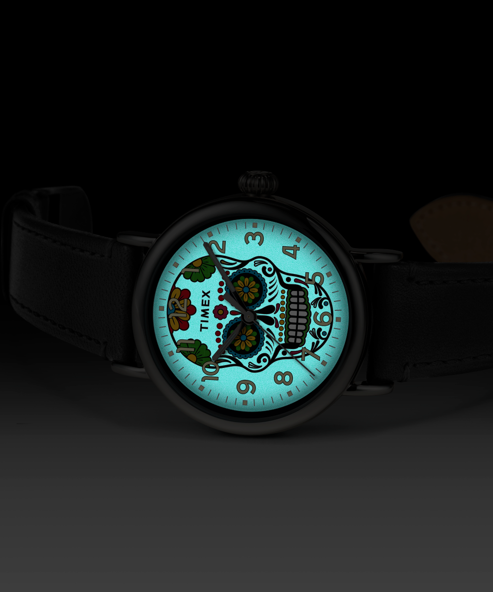 TW2V67500VQ Timex Standard Dia de los Muertos 40mm Leather Strap Watch lifestyle image