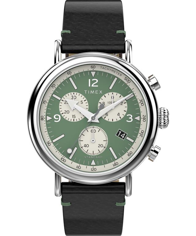 TW2V71000VQ Timex Standard Chronograph 41mm Eco-Friendly Leather Strap Watch primary image