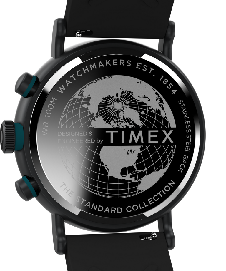 TW2V71900VQ Timex Standard Tachymeter Chronograph 43mm Eco-Friendly Resin Strap Watch caseback image
