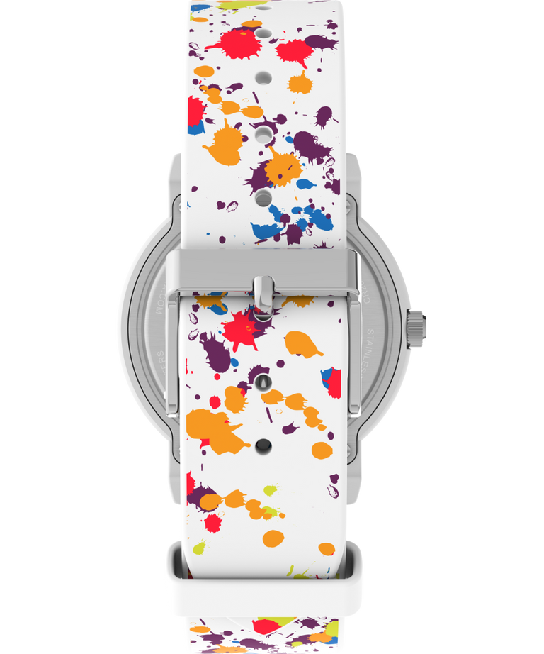 TW2V77600GP Timex X Peanuts Rainbow Paint 36mm Silicone Strap Watch strap image