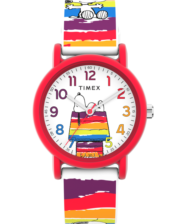 TW2V77700GP Timex X Peanuts Rainbow Paint 36mm Silicone Strap Watch primary image