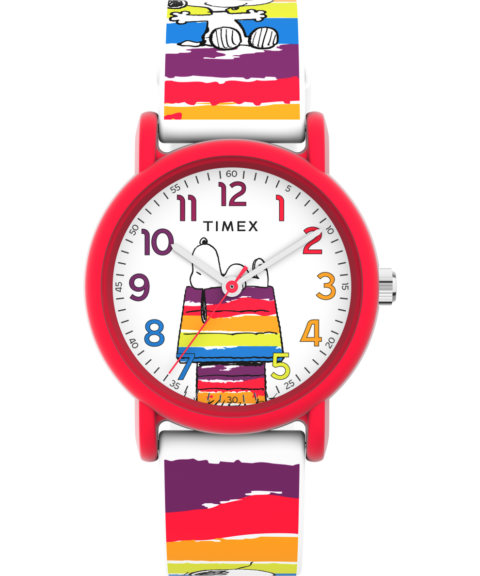 TW2V77700GP Timex X Peanuts Rainbow Paint 36mm Silicone Strap Watch primary image