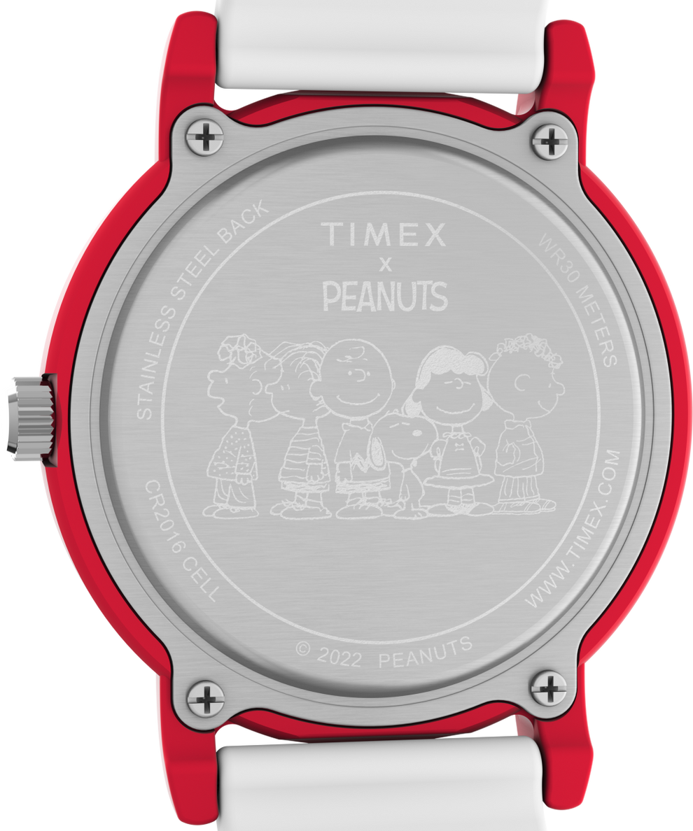 TW2V77700GP Timex X Peanuts Rainbow Paint 36mm Silicone Strap Watch caseback image