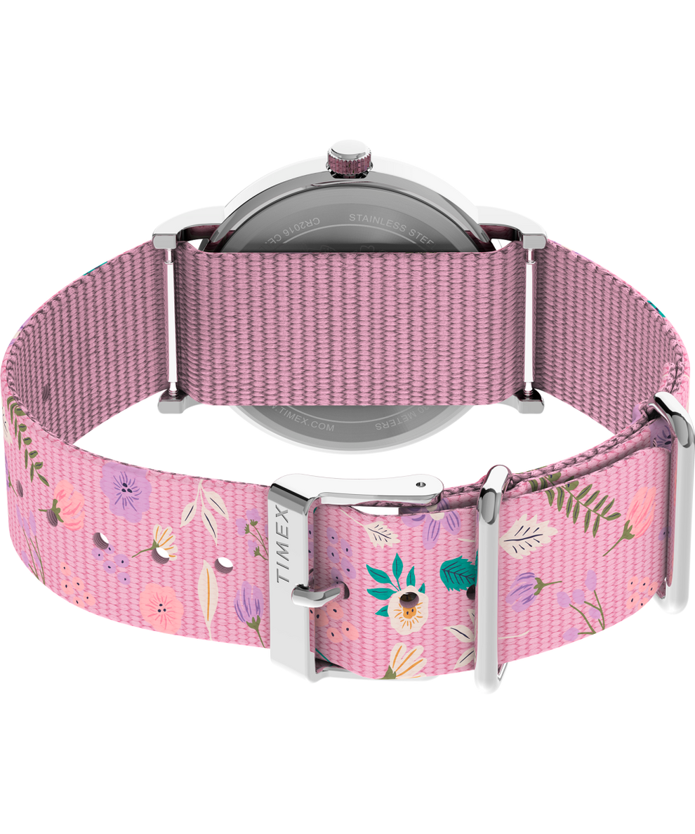 TW2V77800GP Timex Weekender X Peanuts In Bloom 38mm Fabric Strap Watch back (with strap) image