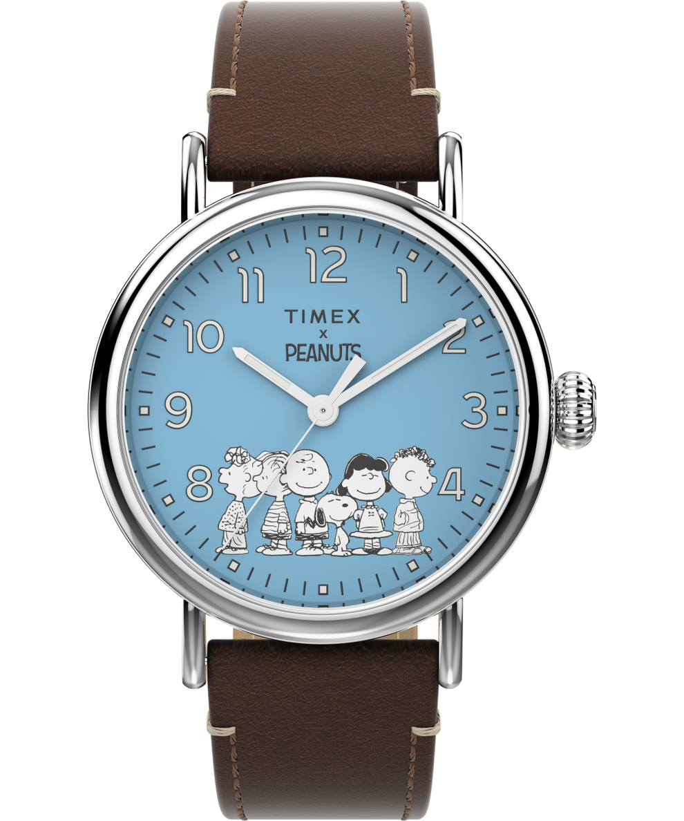 TW2V89800VQ Timex Standard x Peanuts Gang's All Here 40mm Leather Strap Watch primary image
