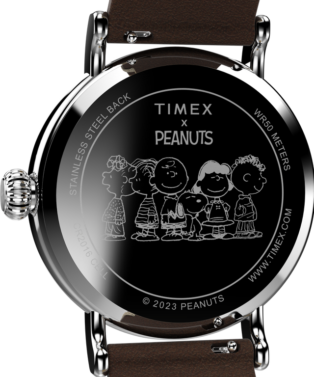 TW2V89800VQ Timex Standard x Peanuts Gang's All Here 40mm Leather Strap Watch caseback image