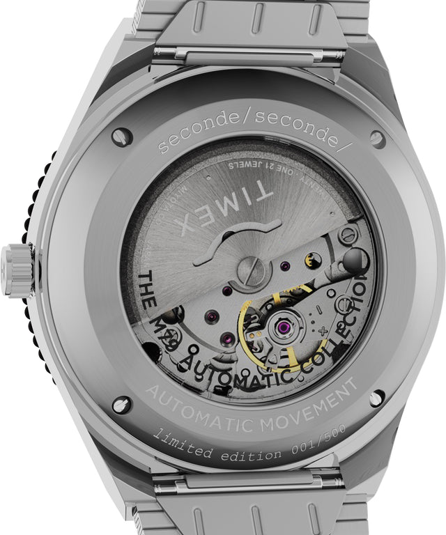 TW2V92000 Timex x seconde/seconde/ Episode #2 40mm Stainless Steel Bracelet Watch Caseback Image