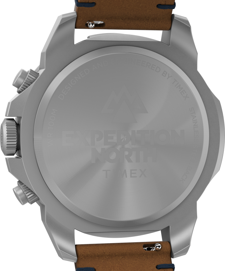 TW2W16300 Expedition North® Ridge Chronograph 42mm Eco-Friendly Leather Strap Watch Caseback Image