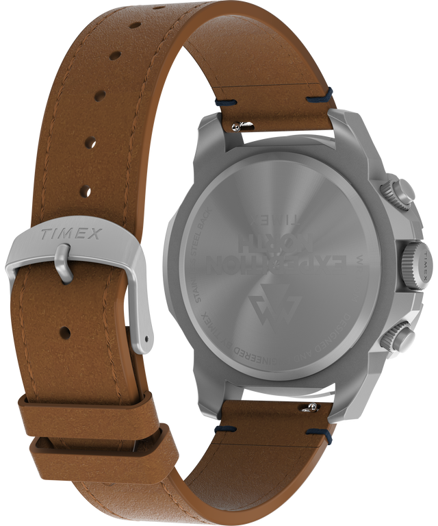 TW2W16300 Expedition North® Ridge Chronograph 42mm Eco-Friendly Leather Strap Watch Caseback with Attachment Image
