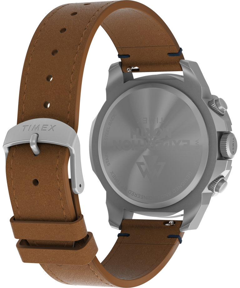 TW2W16300 Expedition North® Ridge Chronograph 42mm Eco-Friendly Leather Strap Watch Caseback with Attachment Image