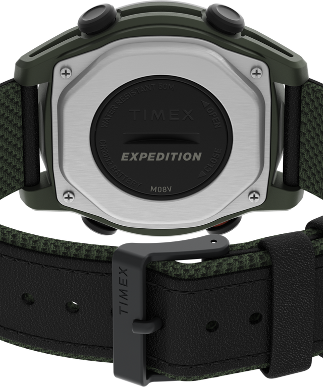 TW4B27000GP Expedition® Trailblazer+ 43mm Mixed Material Strap Watch back (with strap) image