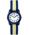 TW7C058002Y TIMEX TIME MACHINES® 29mm Blue/Yellow Stripe Elastic Fabric Kids Watch primary image