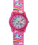 TW7C255009J TIMEX TIME MACHINES® 29mm Rainbow Unicorn Pink Elastic Fabric Kids Watch primary image