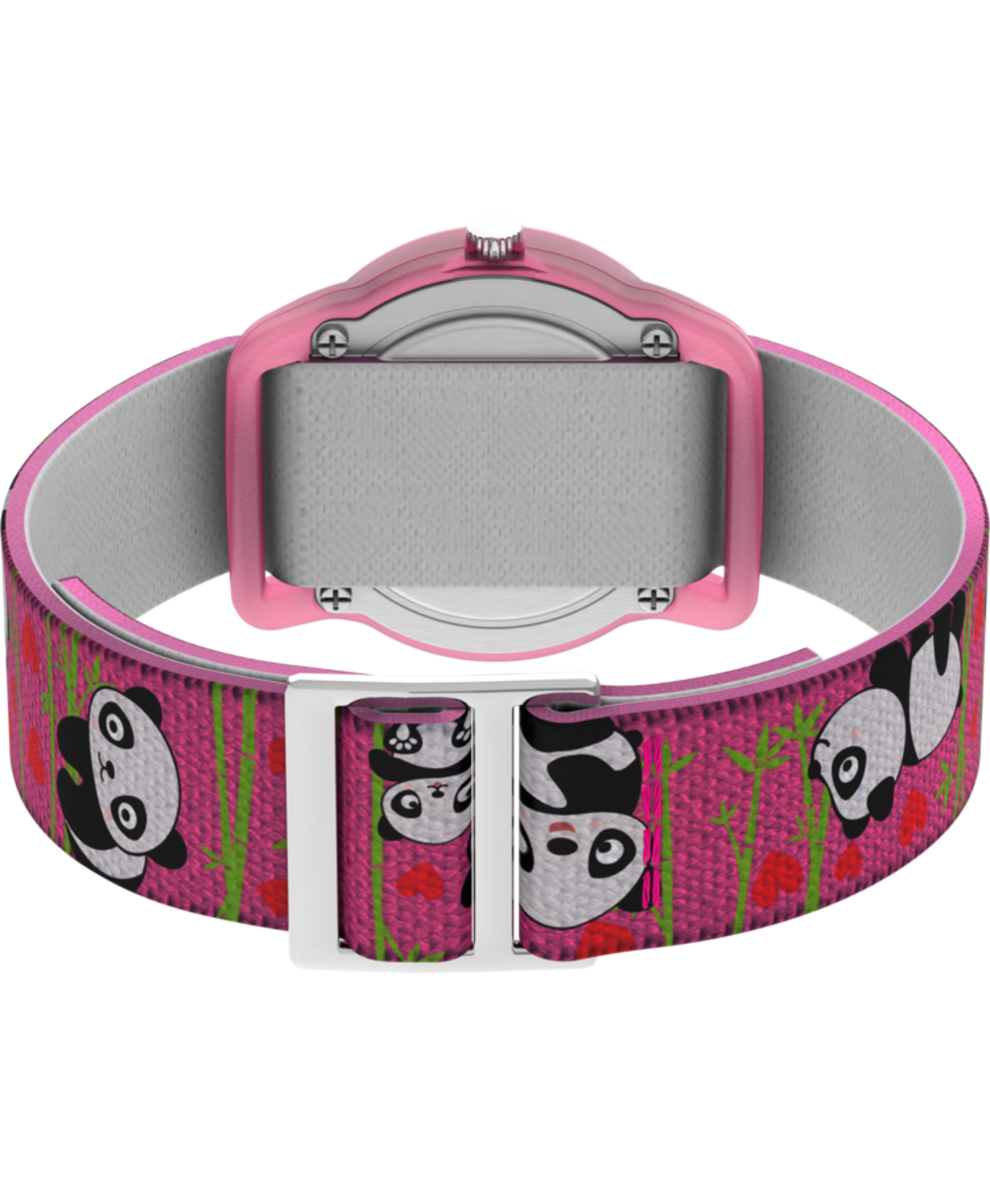 TW7C771009J TIMEX TIME MACHINES® 29mm Pink Panda Elastic Fabric Kids Watch back (with strap) image