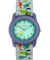 TW7C773009J TIMEX TIME MACHINES® 29mm Purple Dinosaur Elastic Fabric Kids Watch primary image