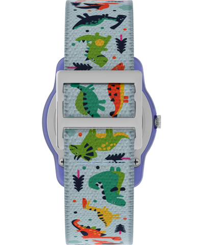TW7C773009J TIMEX TIME MACHINES® 29mm Purple Dinosaur Elastic Fabric Kids Watch strap image