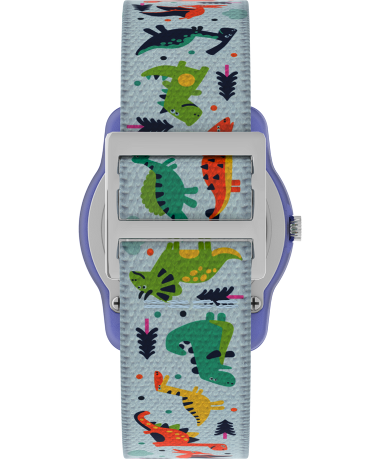 TW7C773009J TIMEX TIME MACHINES® 29mm Purple Dinosaur Elastic Fabric Kids Watch strap image