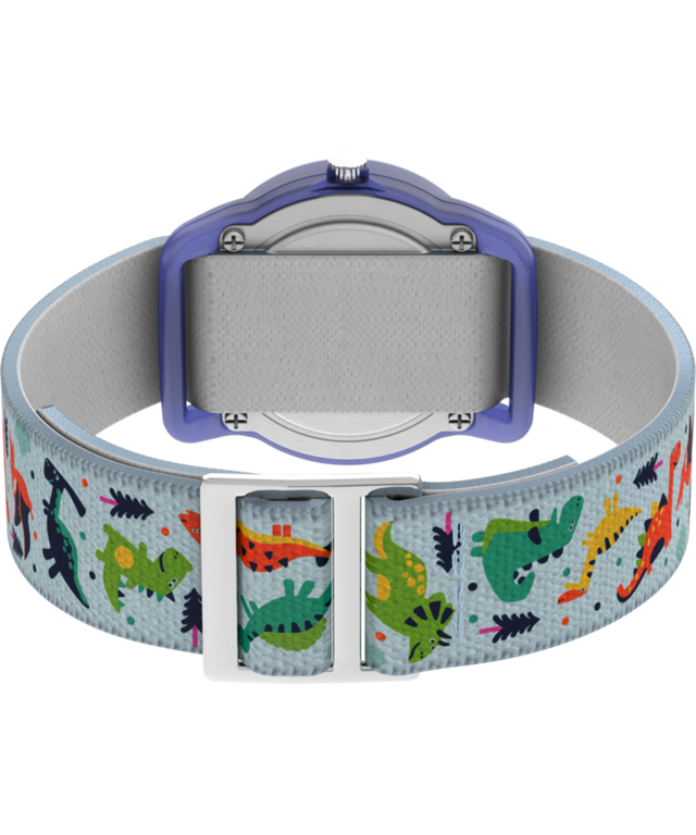 TW7C773009J TIMEX TIME MACHINES® 29mm Purple Dinosaur Elastic Fabric Kids Watch back (with strap) image