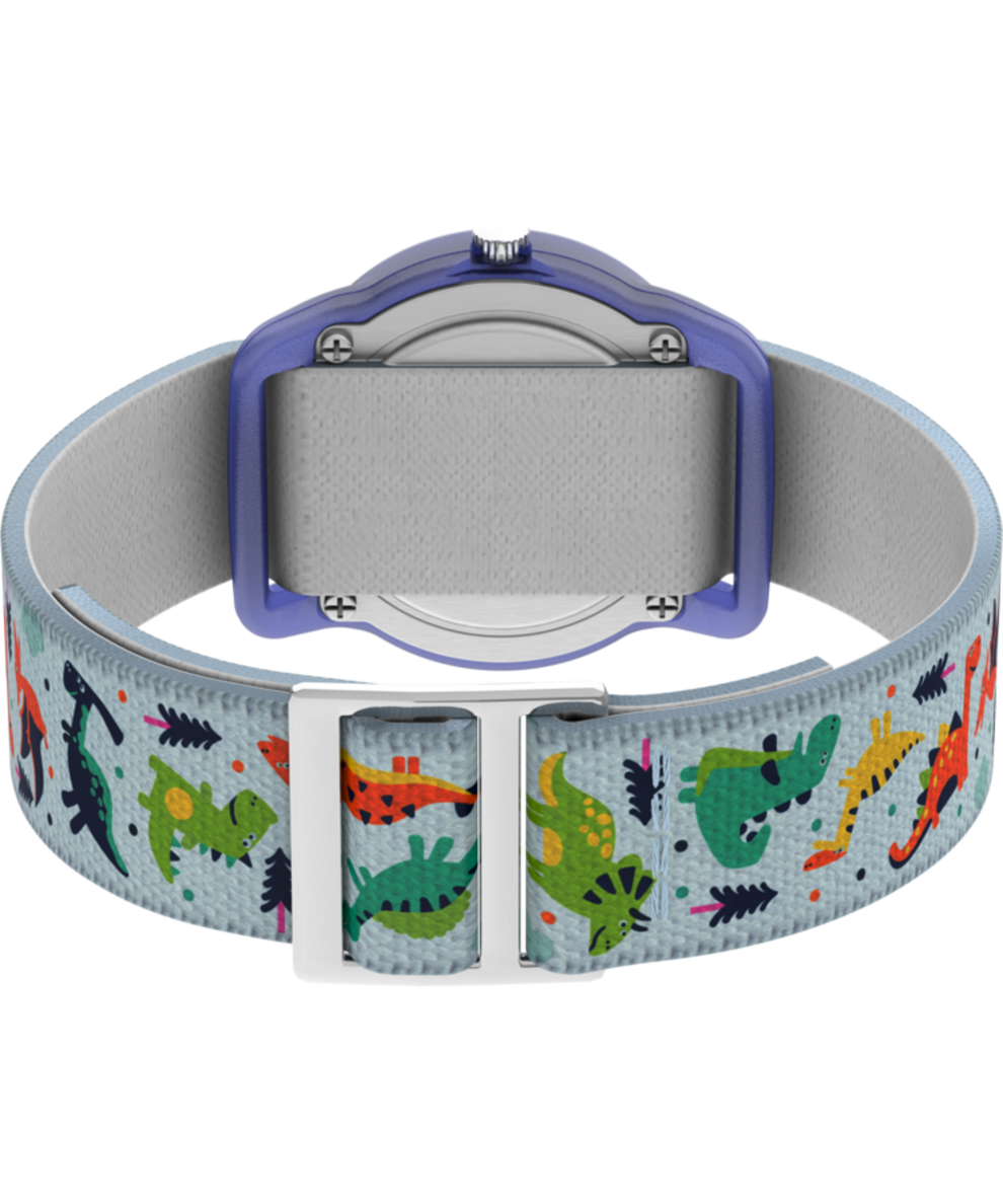 TW7C773009J TIMEX TIME MACHINES® 29mm Purple Dinosaur Elastic Fabric Kids Watch back (with strap) image